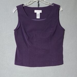 SAG HARBOR Purple Women's Fitted Sleeveless Tank Top - Size 10